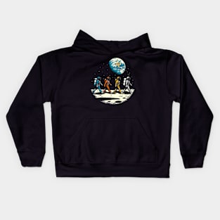 Retro Astronaut Outer Space Funny Space Kids Hoodie